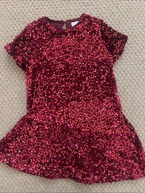 Zara Girls Red Sequin Dress